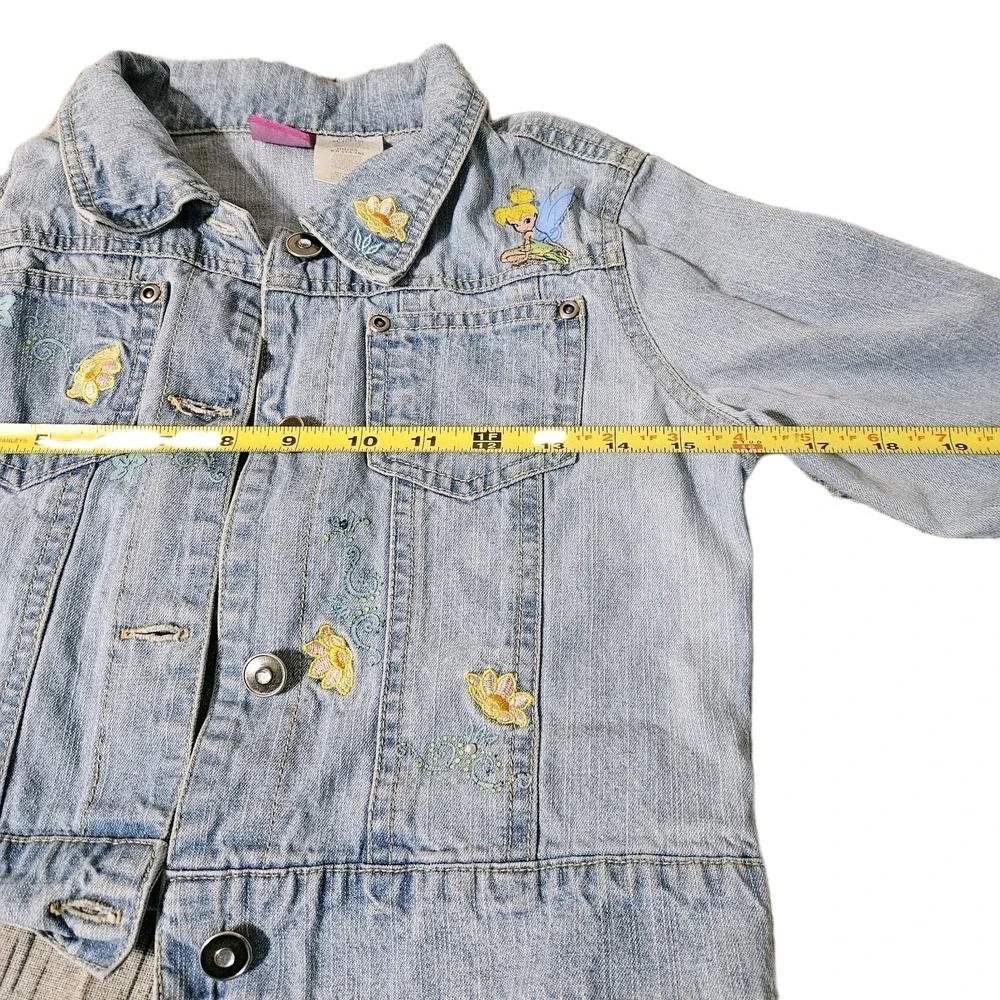 Tinkerbell Girls Sz S Cropped Denim Jacket Embroiderd‎ World Of Disney